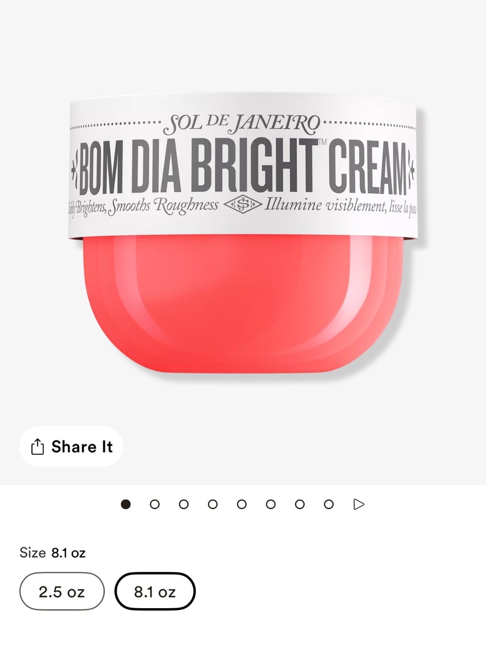 Sol de Janeiro Bom Dia Bright Cream - Coral Jar 8.1 oz new in box